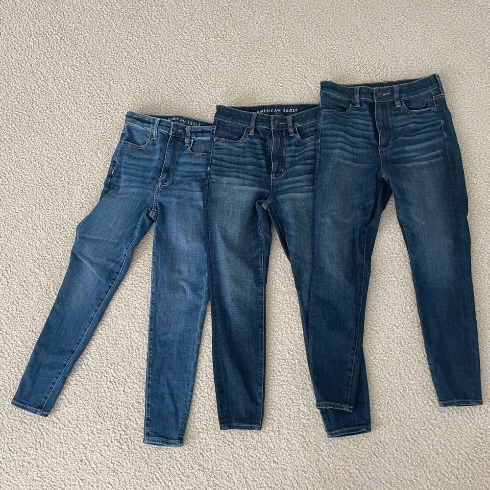 AE Next Level High-Waisted Jegging Size 2 X - Short. Extra Short. 3 Pairs